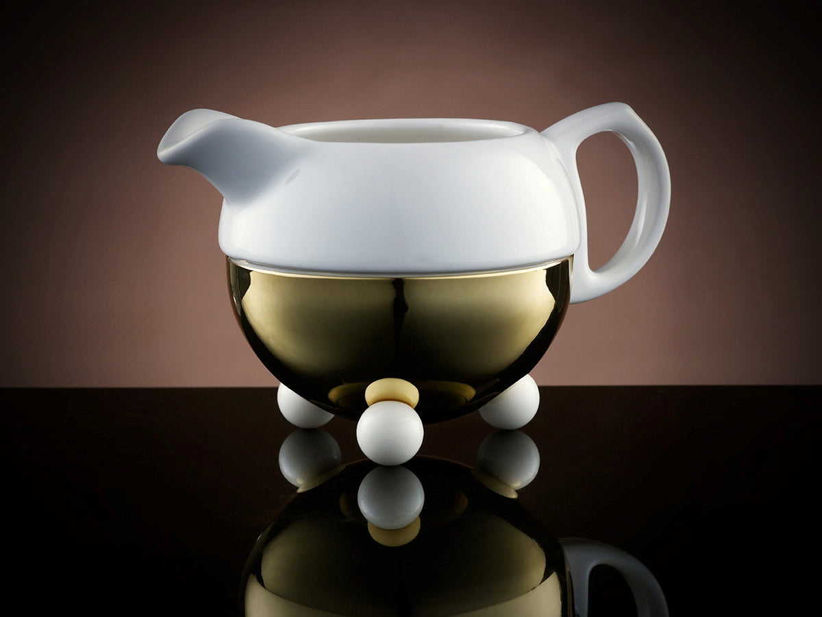 Design Gold Creamer in White