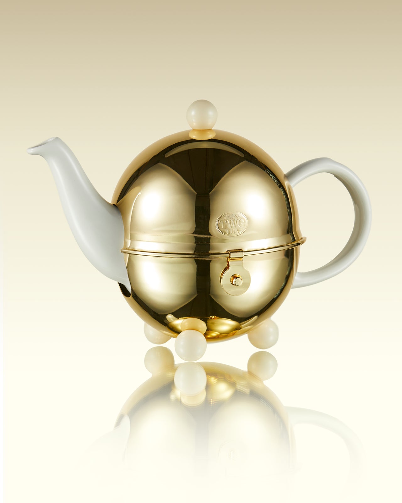 Design Gold Teapot in White (500ml)